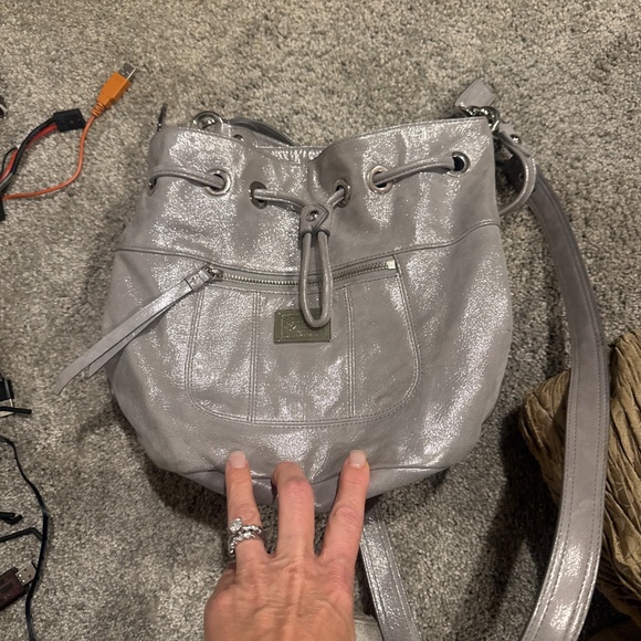 Coach Poppy Metallic Blue Crossbody Purse - Picture 9 of 10